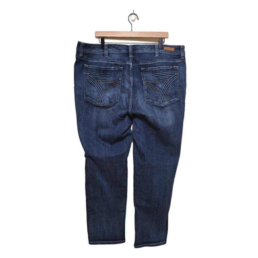 Seven7 Straight Leg Mid-Rise Embroidered Pocket Jeans in Pleasant Sz 22 - Picture 5 of 11